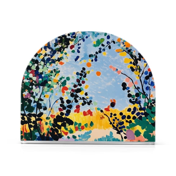 Yayeee Napkin Holder for Table Kitchen Paper Tissue Organization, Colorful Leaves