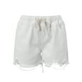 thumbnail image 6 of Tittly Shorts for Women Jeans for Women Ladies Street Fashion Blue Denim Shorts Distressed Hip Pocket Ripped Women's High Waist Denim Shorts Jean Shorts Womens Denim Shorts White XL, 6 of 7