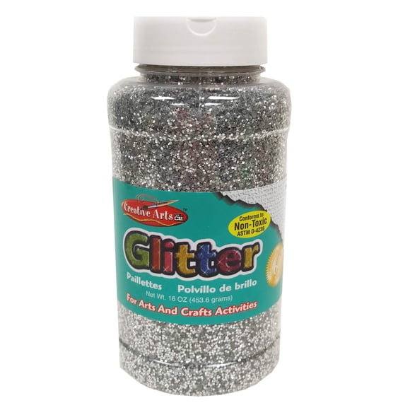 Creative Arts by Charles Leonard Glitter botella de 16 onzas plateada (41145)
