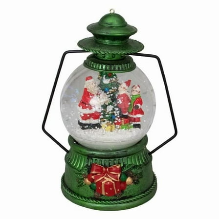 8 x 5.5 x 4 in. Santa Claus & Kids by Christmas Tree Lantern Snow Globe