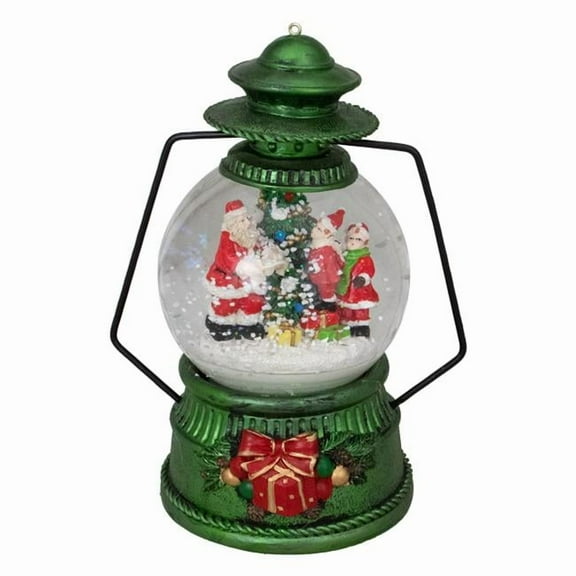 8 x 5.5 x 4 in. Santa Claus & Kids by Christmas Tree Lantern Snow Globe