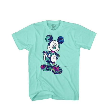 Disney Mickey Mouse Tropical Mint Green Disneyland World Tee Funny Humor Adult Mens Graphic T-Shirt (Best Disney Family Shirts)