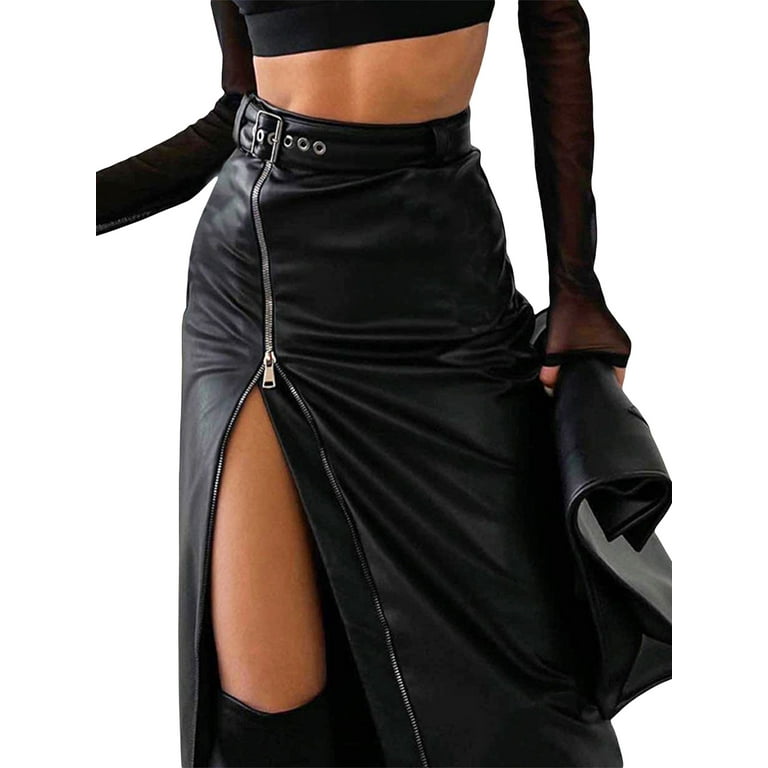 High waisted top zipper pencil skirt