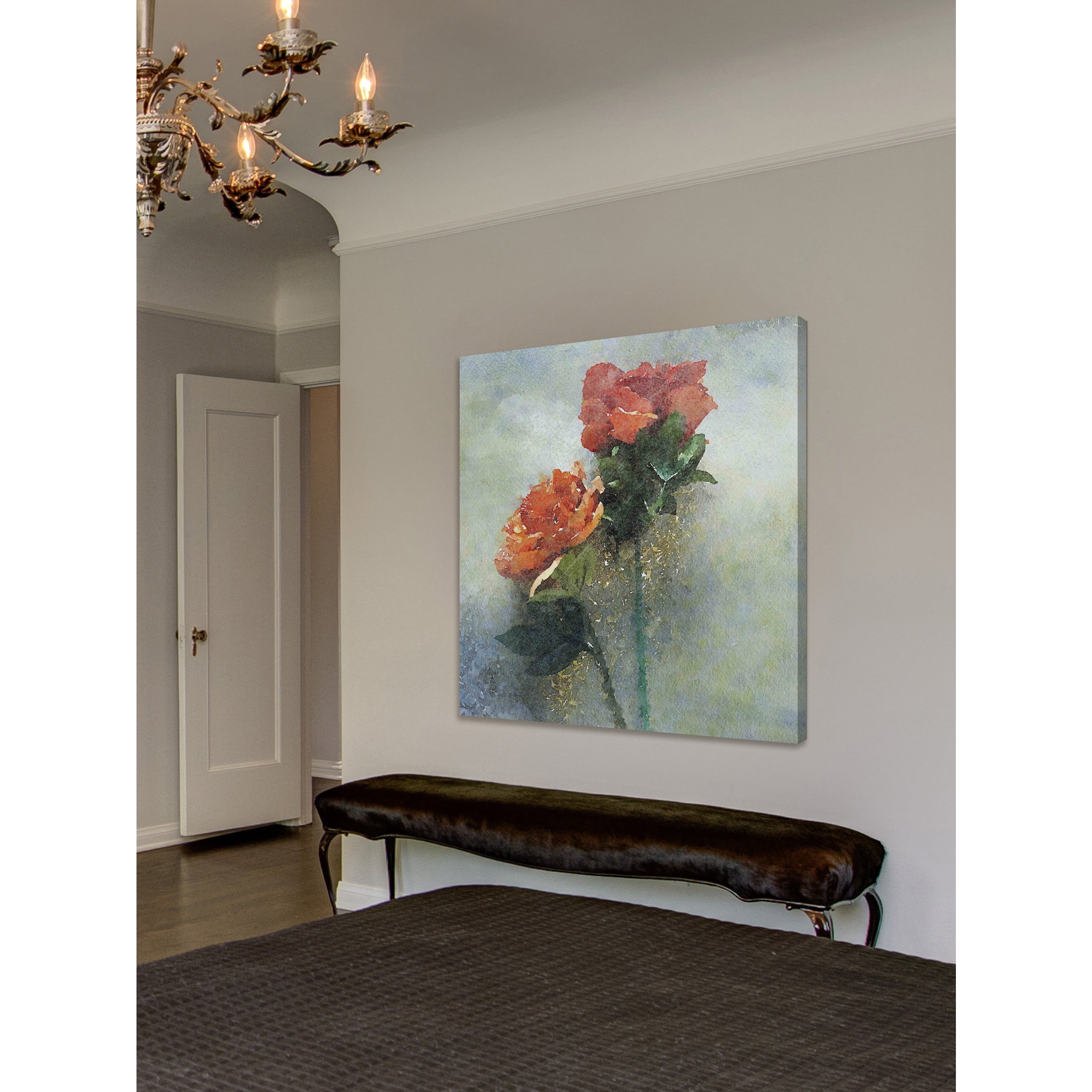 Marmont Hill - "Two Flowers" by Irena Orlov Painting Print on Wrapped Canvas