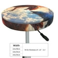 thumbnail image 4 of Round Bar Stool Seat Covers, Cloud Red and Blue Dragon Elastic Round Chair Cover Stool Seat Slipcover Bar Stool Cushions Round Pad for 12-14 inch, 4 of 7