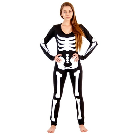 Lady Skeleton Body Suit Spandex Costume