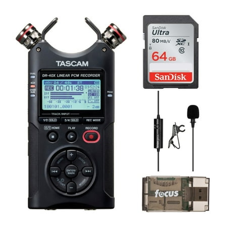 Tascam DR-40X 4-Track Recorder/Interface with Memory Card, Card Reader and