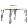 thumbnail image 3 of vidaXL Gazebo avec Rideau 3x3 m Blanc Crème Aluminium, 3 of 4