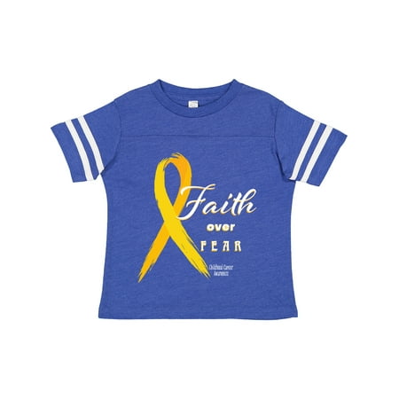 

Inktastic Faith over Fear Childhood Cancer Awareness and Yellow Ribbon Gift Toddler Boy or Toddler Girl T-Shirt