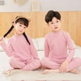 thumbnail image 4 of Piuwrlz Kids Sweatsuits 2pcs Jogger Set Girls Boys Two Piece Sweatshirt and Sweatpants Solid Color Round Neck Shirt Hood Activewear Set Pink Size 4 Years, 4 of 4