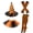 Orange, variant on Halloween Witch Costumes for Women Witch Hat Tutu Skirt Striped Knee High Socks Arm Warmers Set