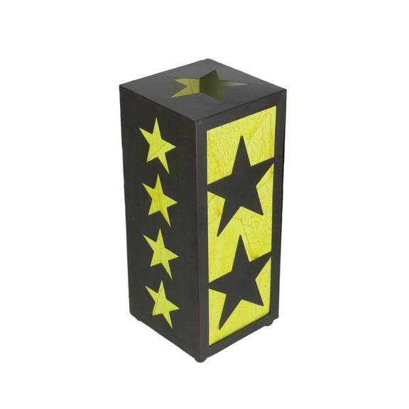 De Leon Collection Western Star Black and Yellow Metal Light Box Accent Lamp