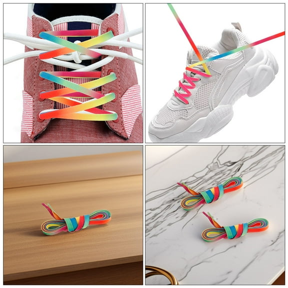 1 Pair Colorful Shoelaces Flat Shoelaces For Sneakers Hockey Skates Hockey Skate Lace Hockey Laces Ice Skate Lace Strap Ice Hockey Skate Accessories