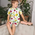 thumbnail image 4 of Balery Strawberry and Lemon Conjunto de Pijama Infantil de Manga Corta con Estampado – Ropa de Dormir de Algodón Suave-Medium, 4 of 6