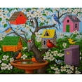 thumbnail image 2 of Wavra, Robert 14x12 White Modern Wood Framed Museum Art Print Titled - Birds and Birdhouses, 2 of 4