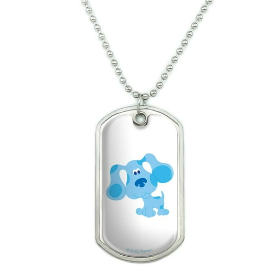 Happy Blue's Clues Military Dog Tag Pendant Necklace with Chain