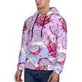thumbnail image 3 of Honeii Dragon Fruit Pattern Mens Hoodies Men's Loose Sleeve Sweatshirt,Pullover Hooded Sweatshirt for Men,Essentials Hoodie-Large, 3 of 7