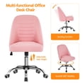 thumbnail image 4 of Alden Design Modern Tufted Faux Leather Armless Desk Chair for Home Office, Pink, 4 of 6