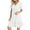 White, variant on Women's Summer Casual Dress V Neck Short Sleeve Flowy Swing Midi Beach Dress Solid Color Button Shirt Dress 2025 Womens Casual Trendy Midi Dresses
