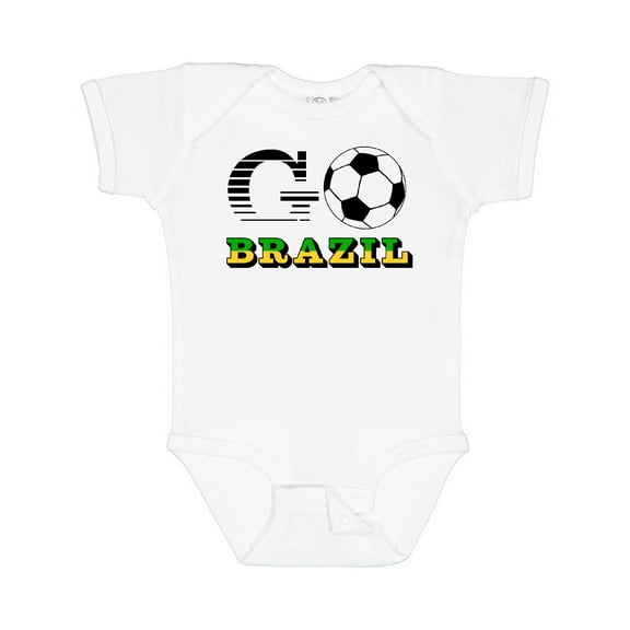 Inktastic Go, Brazil- Soccer, Football Boys or Girls Baby Bodysuit