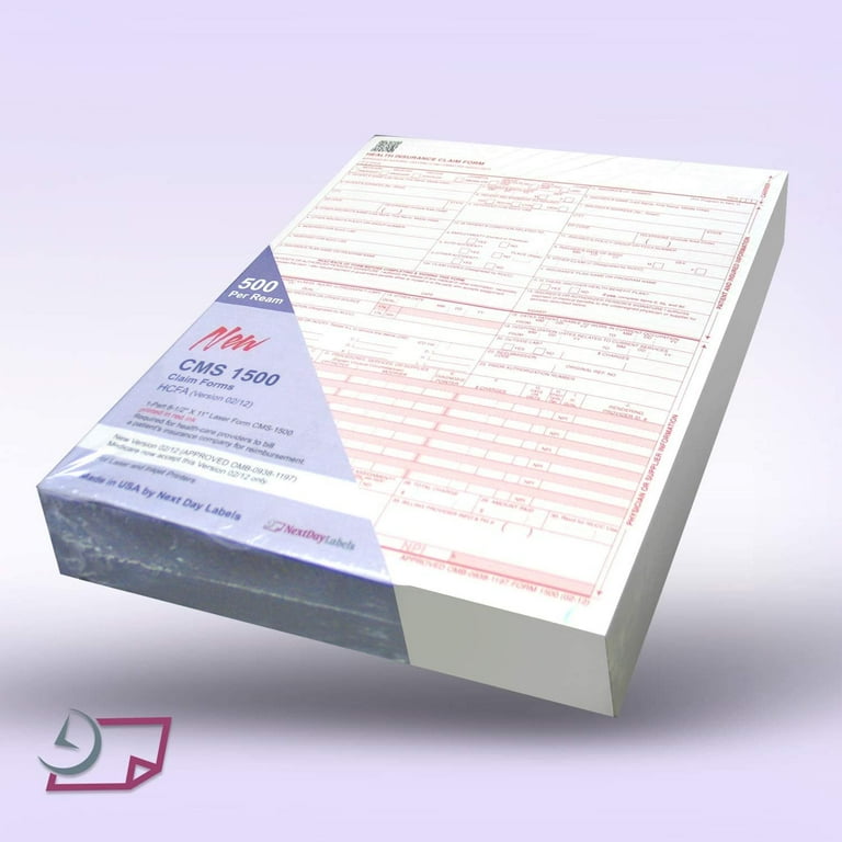 CMS 1500/HCFA 1500 Insurance Claim Forms, Laser/Ink-Jet Compatible, New Version 02/12, Letter Size, 500 Sheets - Walmart.com cms-1500-hcfa-1500-insurance-claim-forms-laser-ink-jet-compatible-new-version-02-12-letter-size-500-sheets-walmart-com