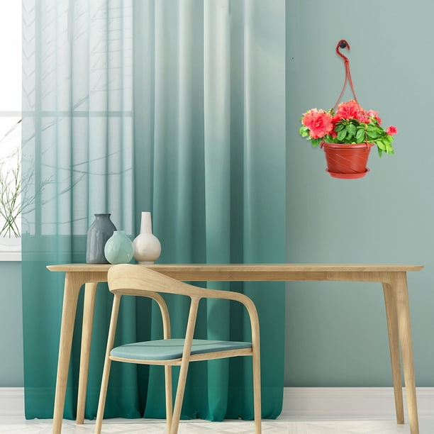 unbranded 10Sets Garden Hanging Flower Planters Red Plastic Plant Containers for Indoor Outdoor Use
