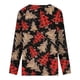 thumbnail image 5 of Puntoco Mujer Navidad Moda Impreso Encaje Manga Larga Blusa Cuello V Casual tops Puntoco Puntoco-7155, 5 of 5