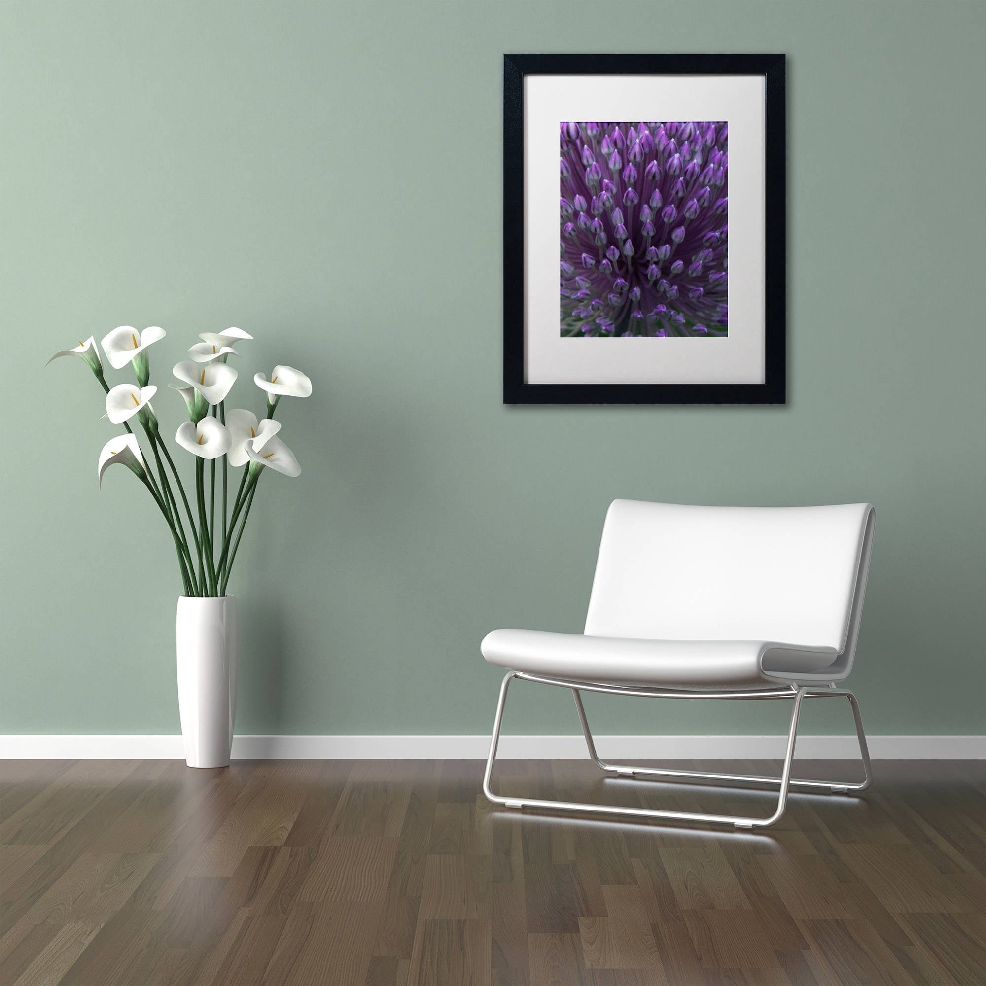 Trademark Fine Art "Alien Flower Pods" Canvas Art by Kurt Shaffer, White Matte, Black Frame