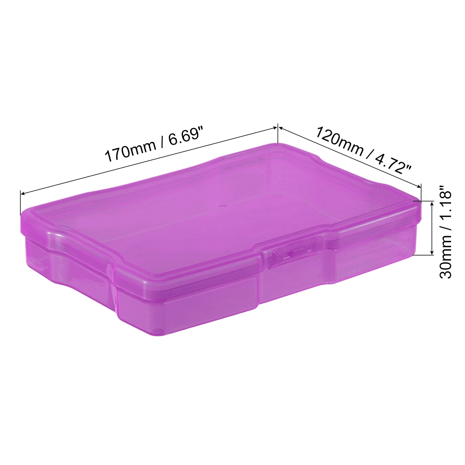 REGALWOVEN Photo Storage Box Organizer Cases Storage Container Picture Boxes Plastic Purple