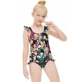 thumbnail image 5 of My Hero Academia Girls Swimsuit Ruffle One-piece Beachwear Kids Cute Swimwear Summer Bathing Suit 6-7Y（110cm）, 5 of 8
