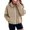 Black, Blue, Pink, White, Wine, Brown, Khaki, Army Green, variant on Floleo Women Water Resistant Hooded Zip Up Jacket Half High Collar Drawstring Waist Casual Outdoor Coat with Pockets for Fall Spring