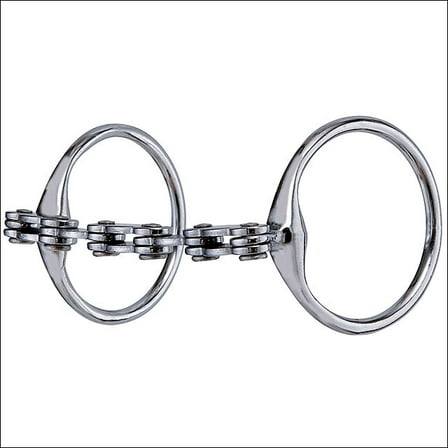 Hilason Chrome Plated Malleable Iron Ring Saw Chain Mouth Horse Bit