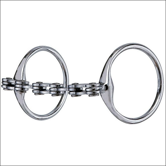 Hilason Chrome Plated Malleable Iron Ring Saw Chain Mouth Horse Bit