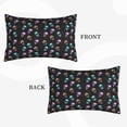 thumbnail image 2 of Sikiie purple cyan brown Skull Print Plush Pillow Cover, Wrinkle-proof and Stain-resistant Pillow Protector without Pillow Core, Home Decoration-14"x20", 2 of 6