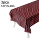 thumbnail image 2 of Paquete de 3 manteles a cuadros desechables de plástico para fiesta, mantel de picnic de 54 x 108 pulgadas. Cubierta de mesa rectangular, 2 of 5