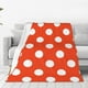 thumbnail image 1 of Balery Orange And White Polka Dot1 Manta de Felpa Suave y Acogedora – Cobija de Franela Aterciopelada para Cama, Lavable y Cálida para Sofá, Mascotas, Transpirable-80"x60", 1 of 7