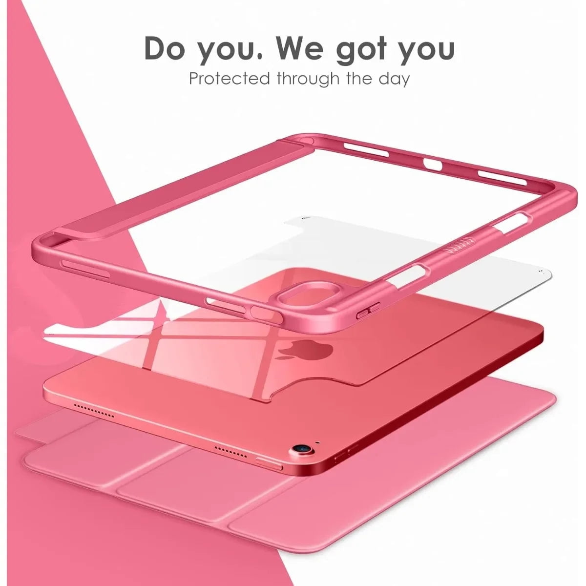 New Tablet Case for Ipad (A16) 11Inch 2025 10Th Generation 10.9Inch Clear Back TPU Shockproof Protector Cover with Pencil Holder