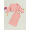 thumbnail image 4 of GXFC Little Girl Fall Outfits Clothes 3T 4T 5T 6T 7T Kids Girl Long Sleeve Flower Cardigan Tops and Sleeveless Strap Dress 2Pcs Casual Autumn Clothing for Children Girl, 4 of 8