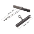 thumbnail image 2 of Unique Bargains 10Set Ribbon Crimp Clamp Ends Lobster Claw Clasps & Chain 40mm Metallic Black for DIY, 2 of 7