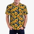 thumbnail image 4 of Xecao Sunflowers for Mens' Casual Short Sleeve Button-Down Polo Shirts for a Classic Golf Look, 4 of 9