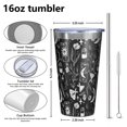 thumbnail image 4 of 16oz Tumblers Black Tarot Moon Moth Pattern Stainless Steel Vacuum Insulated Double Wall Travel Tumbler Cups Mug with Lid and Straw,Cleaning Brush for Coffee,Tea, 4 of 4