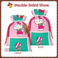 thumbnail image 2 of Pofeuu Sac Cadeau de Noël Imprimé Sanrio, Pochette en Toile de Jute avec Cordon de Serrage et Carte en Papier Kraft pour Emballage de Vacances, Fêtes et Anniversaires-Moyen, 2 of 7