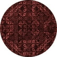 thumbnail image 1 of Ahgly Company Machine Washable Indoor Round Abstract Red Modern Area Rugs, 3' Round, 1 of 4