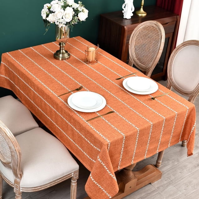 Table Cloth Rectangle Table Farmhouse Tablecloth Cotton Linen Tablecloth for Thanksgiving Halloween Table Cloth Kitchen Party Picnic Outdoor