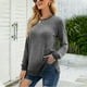 thumbnail image 4 of Camisas Para Mujer Cuello Redondo Color A Juego Bolsillo Recreativo Manga Larga Tops Odeerbi ODB129171, 4 of 8