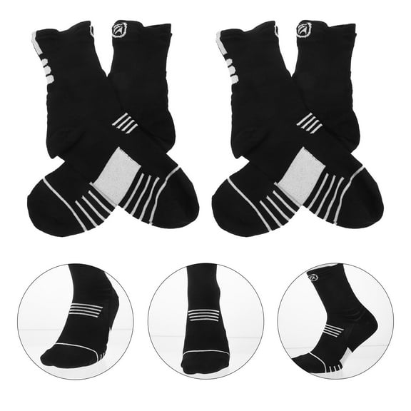 GAXIRE 2Pairs Black Mid Calf Socks for Boys' Calf Socks