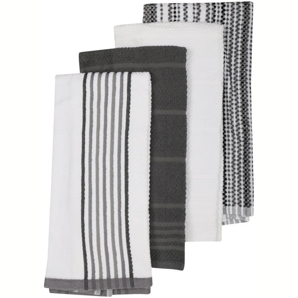 Better Homes Gardens Gray Oversized Kitchen Towel 4 Piece Walmart Com Walmart Com