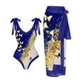 thumbnail image 1 of EGNMCR Maillot de Bain une Pièce pour Femmes avec Jupe de Plage Paréo Imprimé Floral Rétro Ensemble Bikini Deux Pièces, 1 of 6