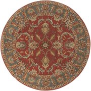 Caesar CAE-1007 6' Round Rug Rust/Charcoal/Mustard/Taupe/Dark Brown/Orange