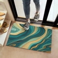thumbnail image 2 of Teal Gold Wave Marble Pattern Door Rugs,Washable Non Slip Door Mats Indoor,Decorative Door Mats,Entry Mat Indoor for Entrance,Bedroom,Kitchen,Bathroom,16"x24", 2 of 6